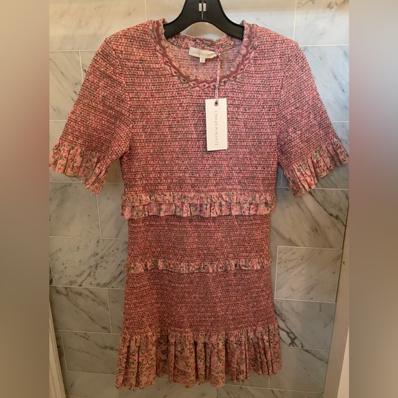 LoveShackFancy Floral Smocked Dress with Embroidery Detail Size M - Picture 7 of 13